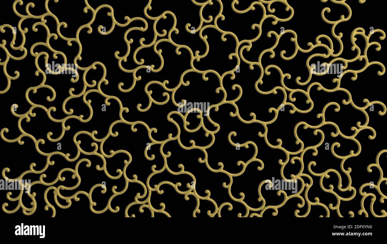 3D astratto, Beautiful Golden Arabesque Design motivi geometrici , motivi ritmici artistici, sfondo arabico, sfondo astratto, 4k High Qualit Foto Stock