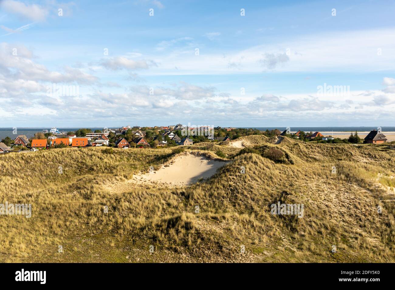 Vista di Wittdun su Amrum, Germania Foto Stock