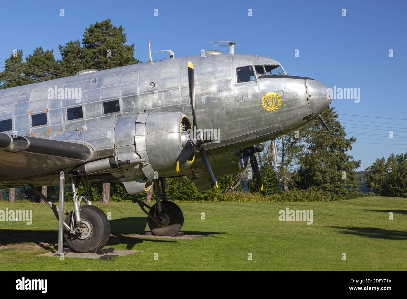 Geografia / viaggio, Svezia, Vaestra Goetalands laen, Karlsborg, aereo Douglas DC-3 792, Karlsborg, Additional-Rights-Clearance-Info-Not-Available Foto Stock