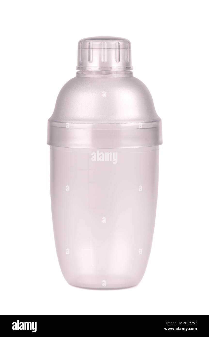 Agitatore per tè, isolato su sfondo bianco. Agitatore in plastica per bevande fredde a base di tè. Foto Stock