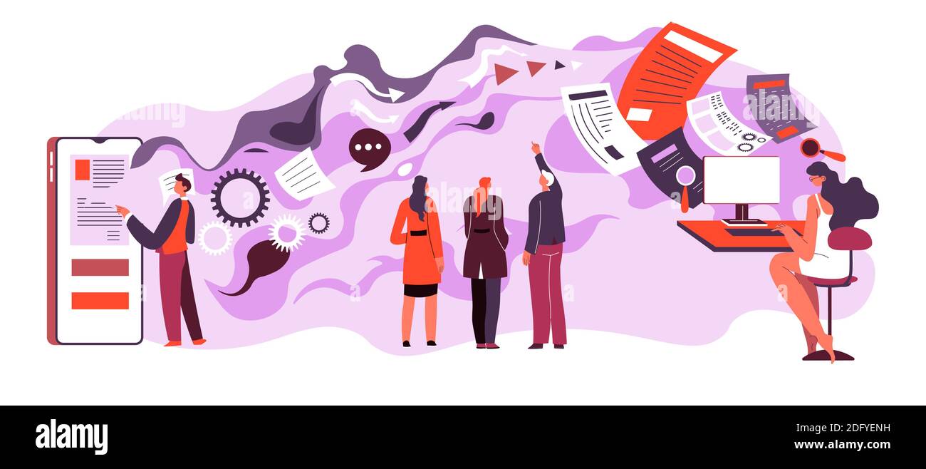 Ricezione e invio di dati online, informazioni sul Web Illustrazione Vettoriale