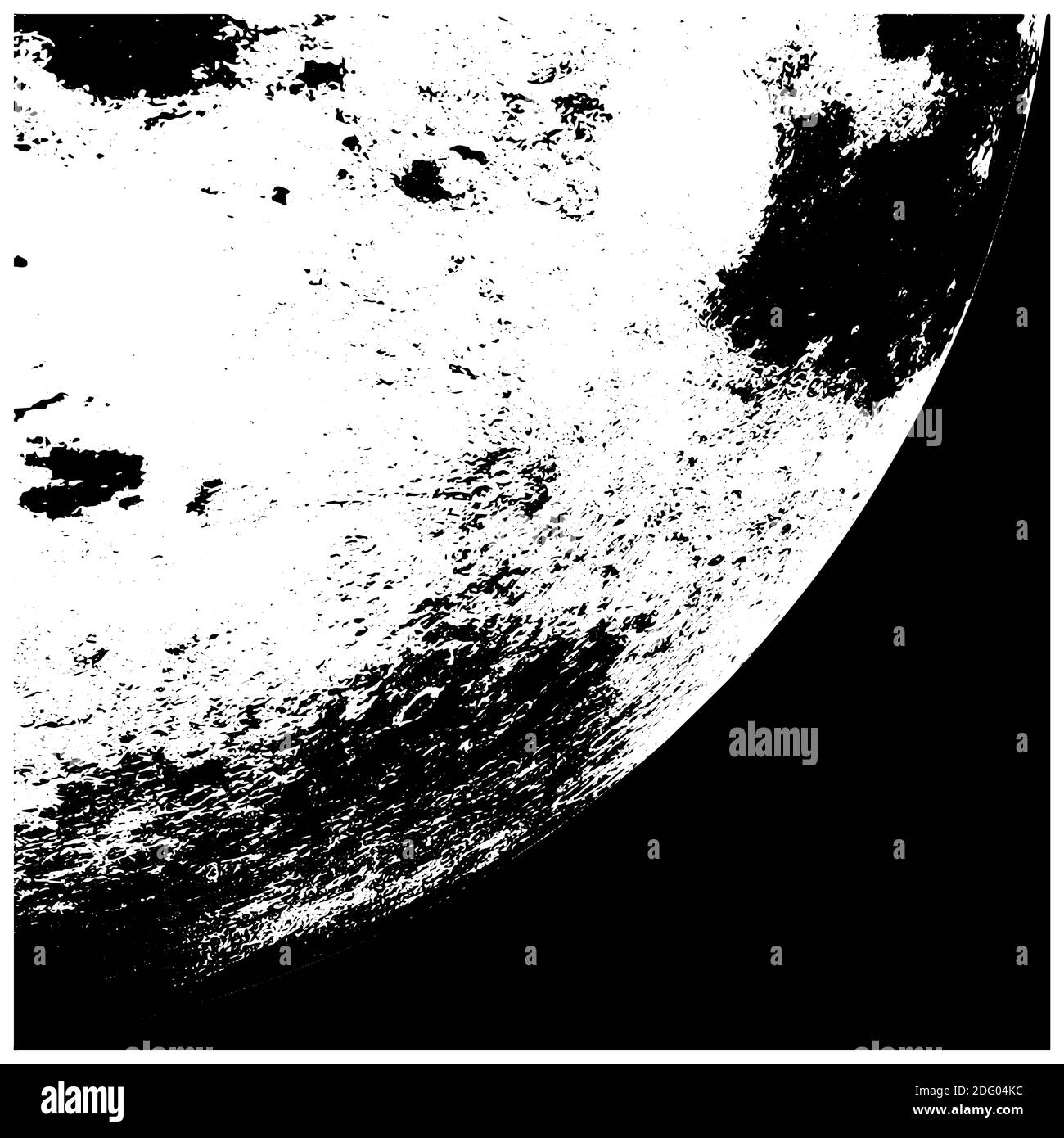 Illustrazione vettoriale stilizzata dell'orbita della luna da vicino Illustrazione Vettoriale
