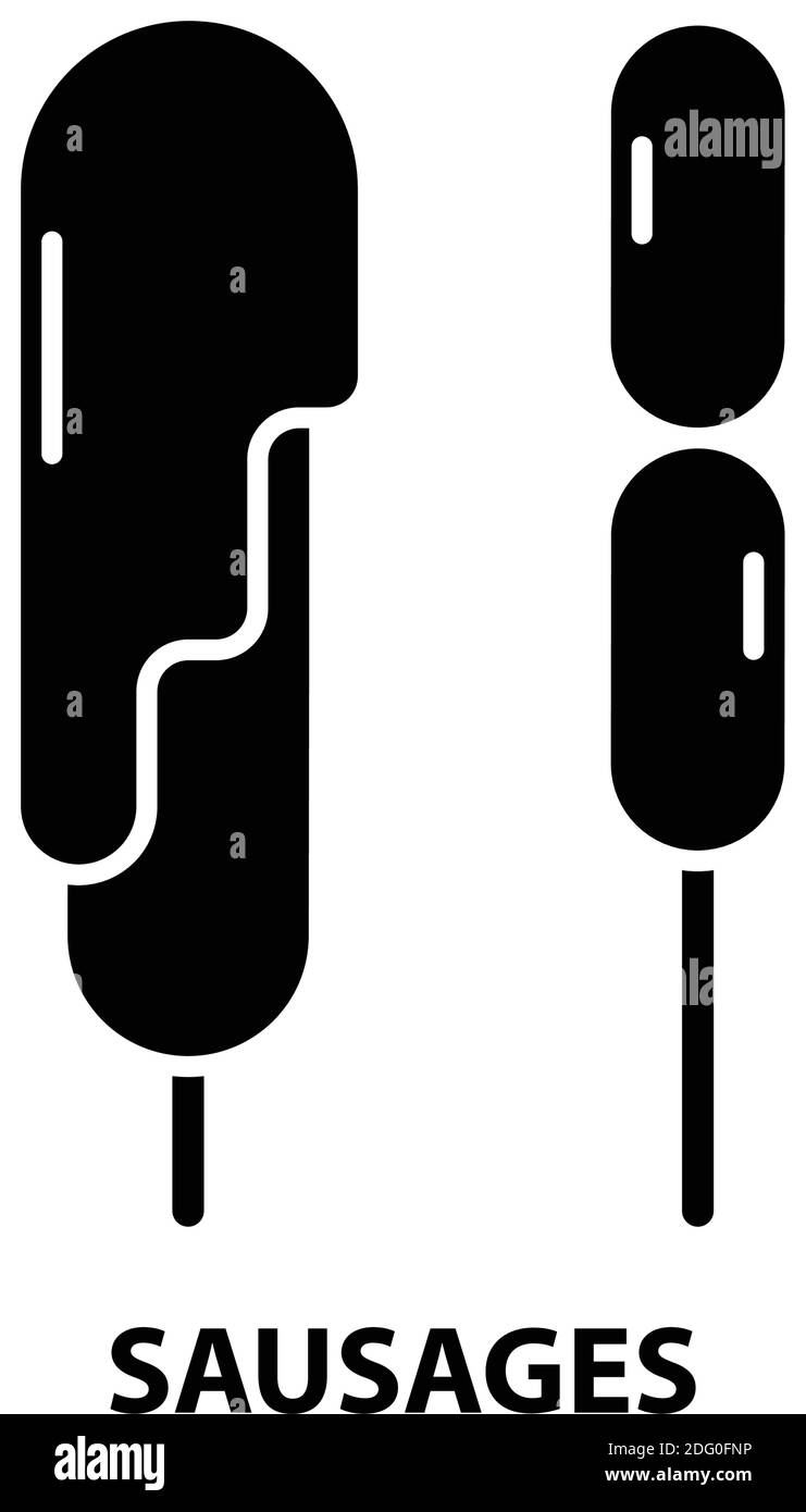 icona salsicce, segno vettoriale nero con tratti modificabili, illustrazione del concetto Illustrazione Vettoriale
