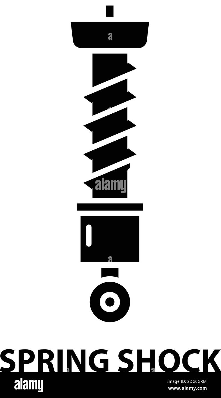 icona dello shock a molla, segno vettoriale nero con tratti modificabili, illustrazione del concetto Illustrazione Vettoriale
