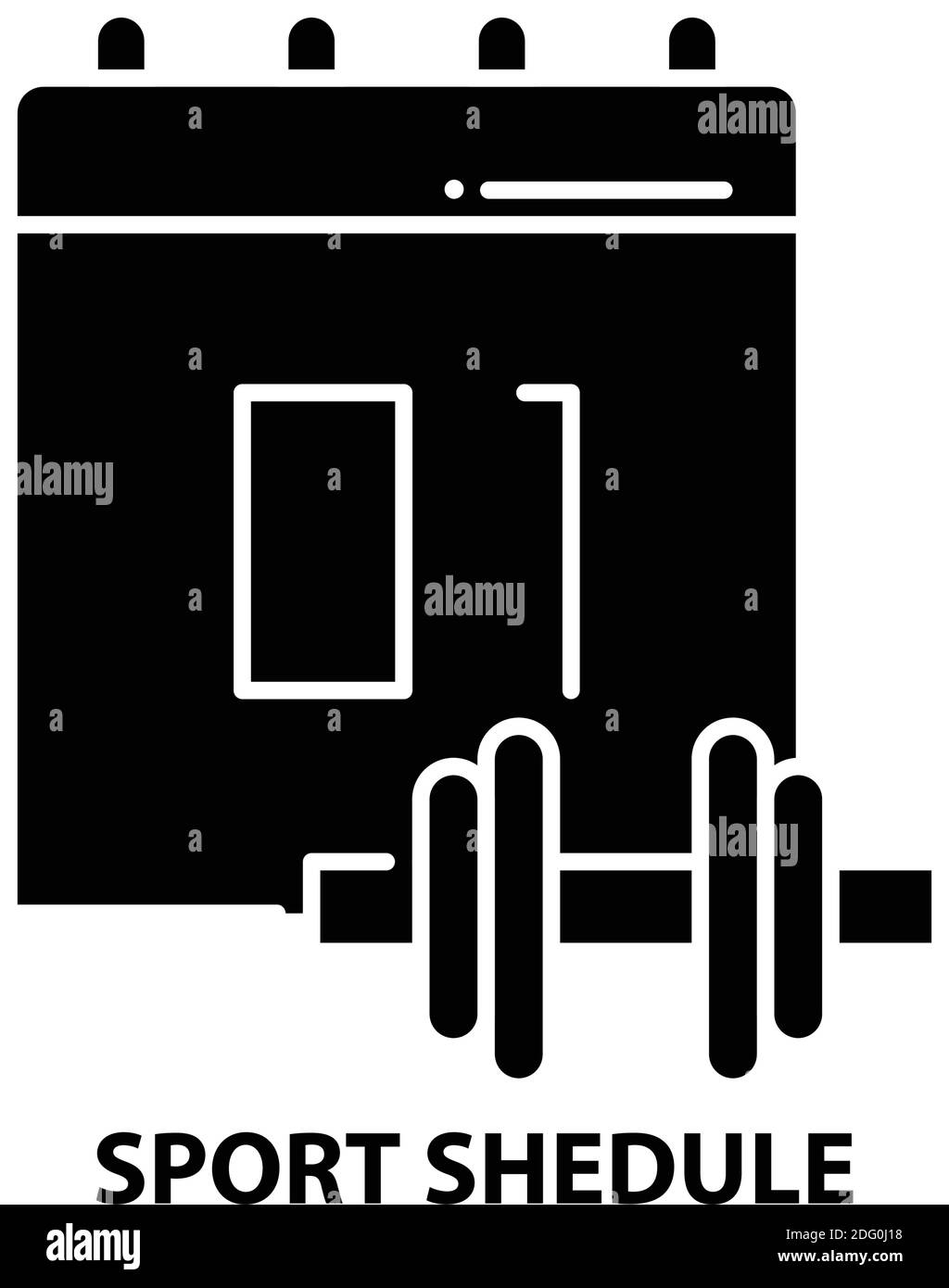 icona di programmazione sportiva, segno vettoriale nero con tratti modificabili, illustrazione del concetto Illustrazione Vettoriale