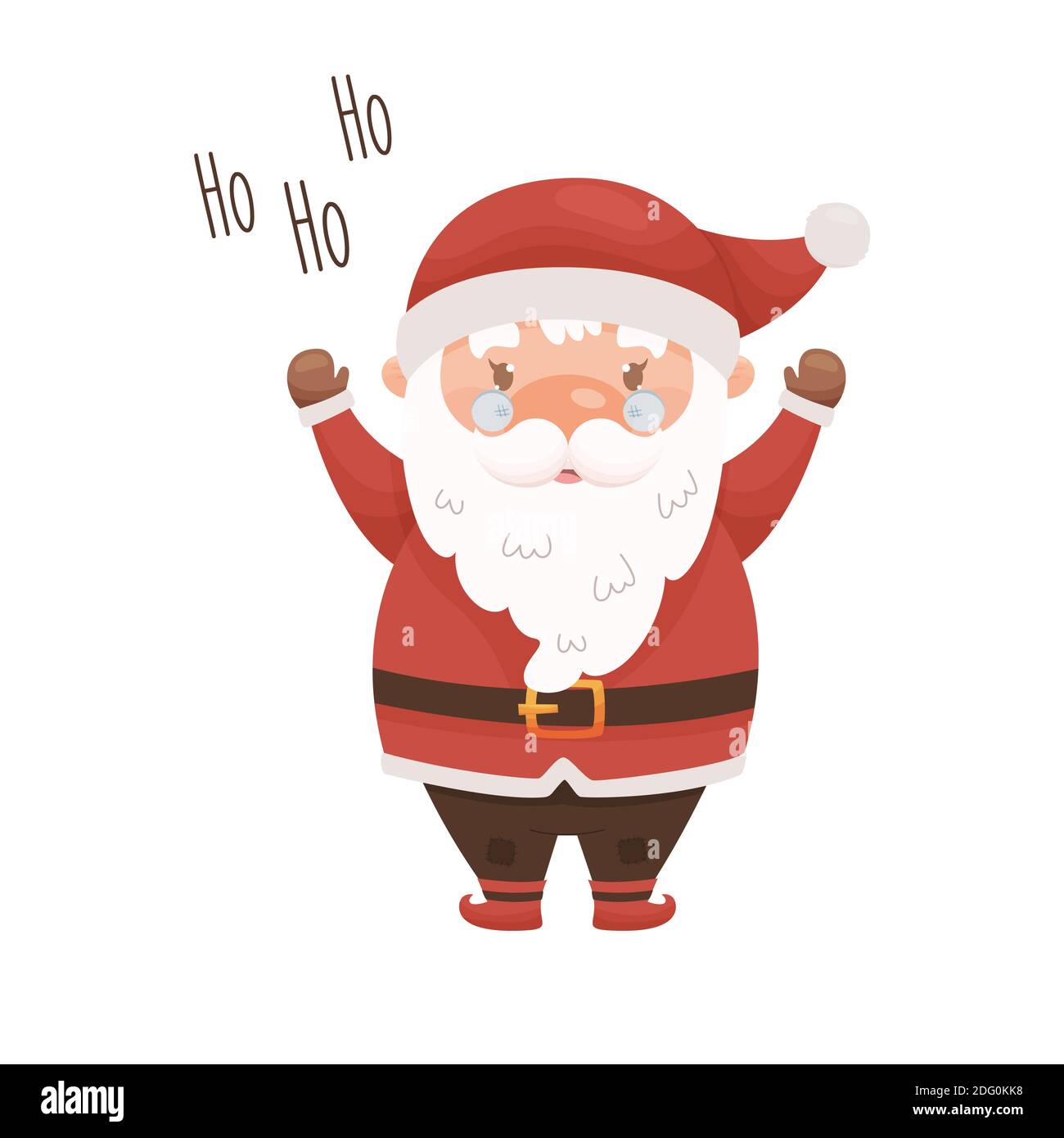 Carino cartoon Babbo Natale carattere. Illustrazione vettoriale. Illustrazione Vettoriale