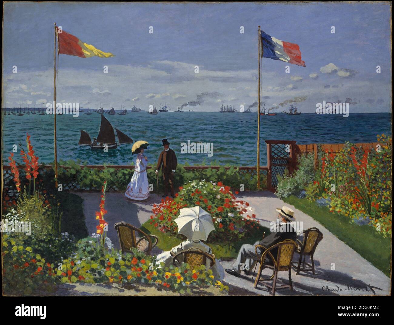 Titolo: Giardino a Sainte-Adresse Creatore: Claude Monet Data: 1867 Medio: Olio su tela dimensione: 98.1 x 129.9 cm Località: Metropolitan Museum of Art, New York Foto Stock