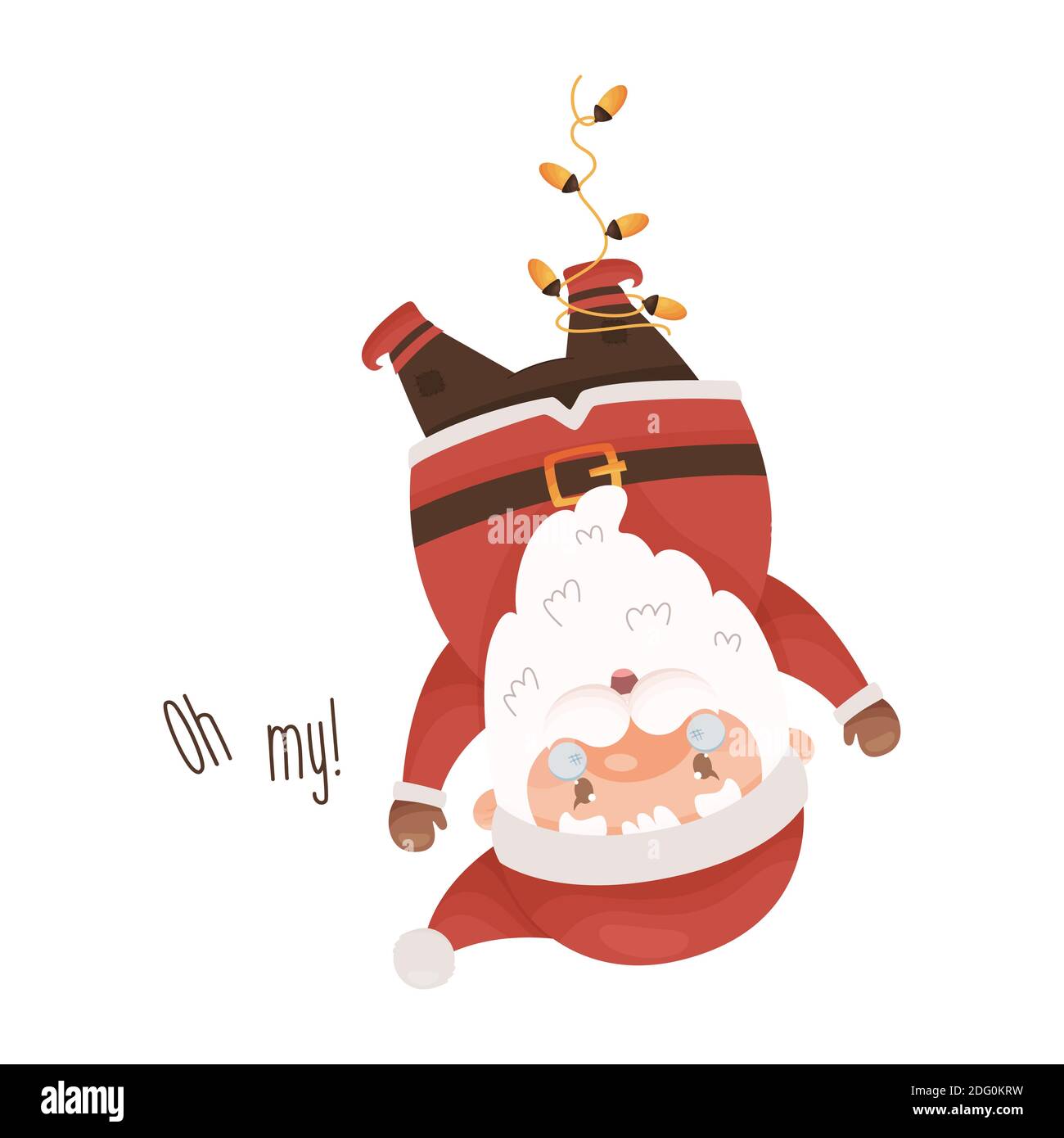 Carino cartoon Babbo Natale carattere. Illustrazione vettoriale. Illustrazione Vettoriale