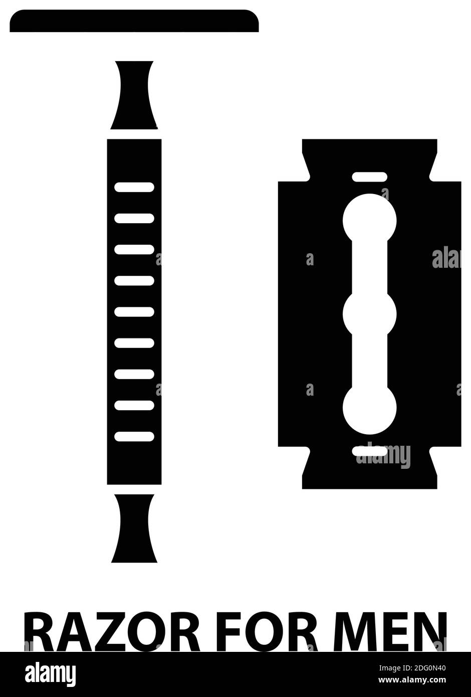 icona rasoio per uomo, segno vettoriale nero con tratti modificabili, illustrazione del concetto Illustrazione Vettoriale