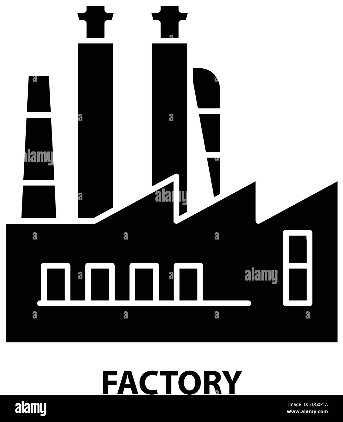 icona di fabbrica, segno vettoriale nero con tratti modificabili, illustrazione del concetto Illustrazione Vettoriale