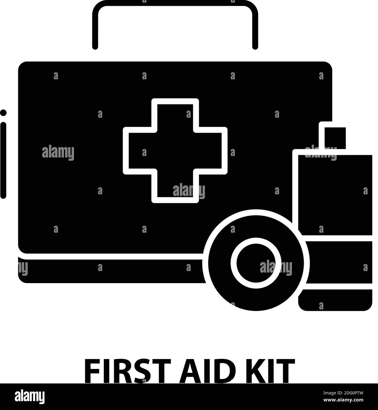 icona del simbolo del kit di pronto soccorso, segno vettoriale nero con tratti modificabili, illustrazione del concetto Illustrazione Vettoriale