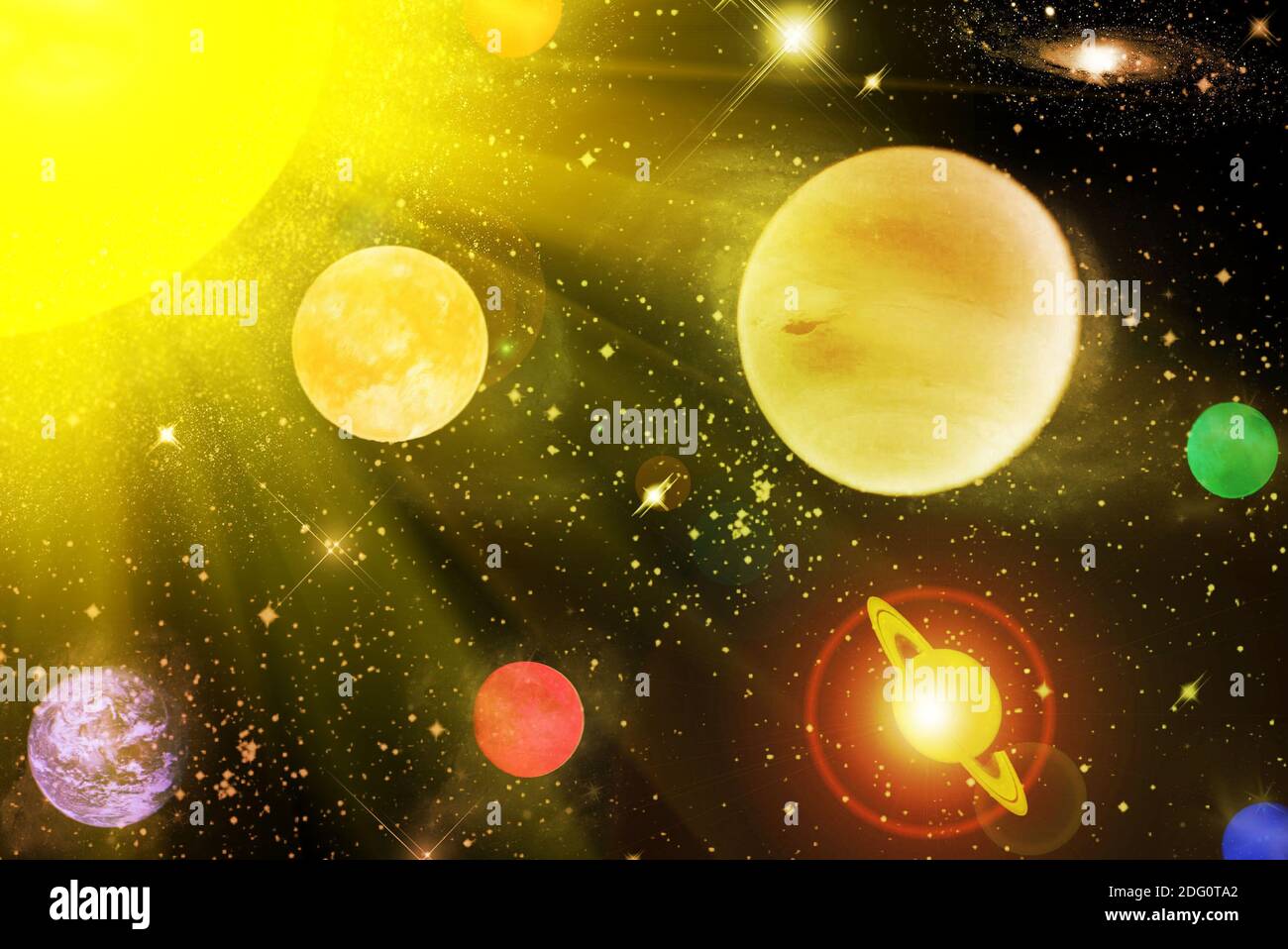 I pianeti nel cielo stellato Foto Stock