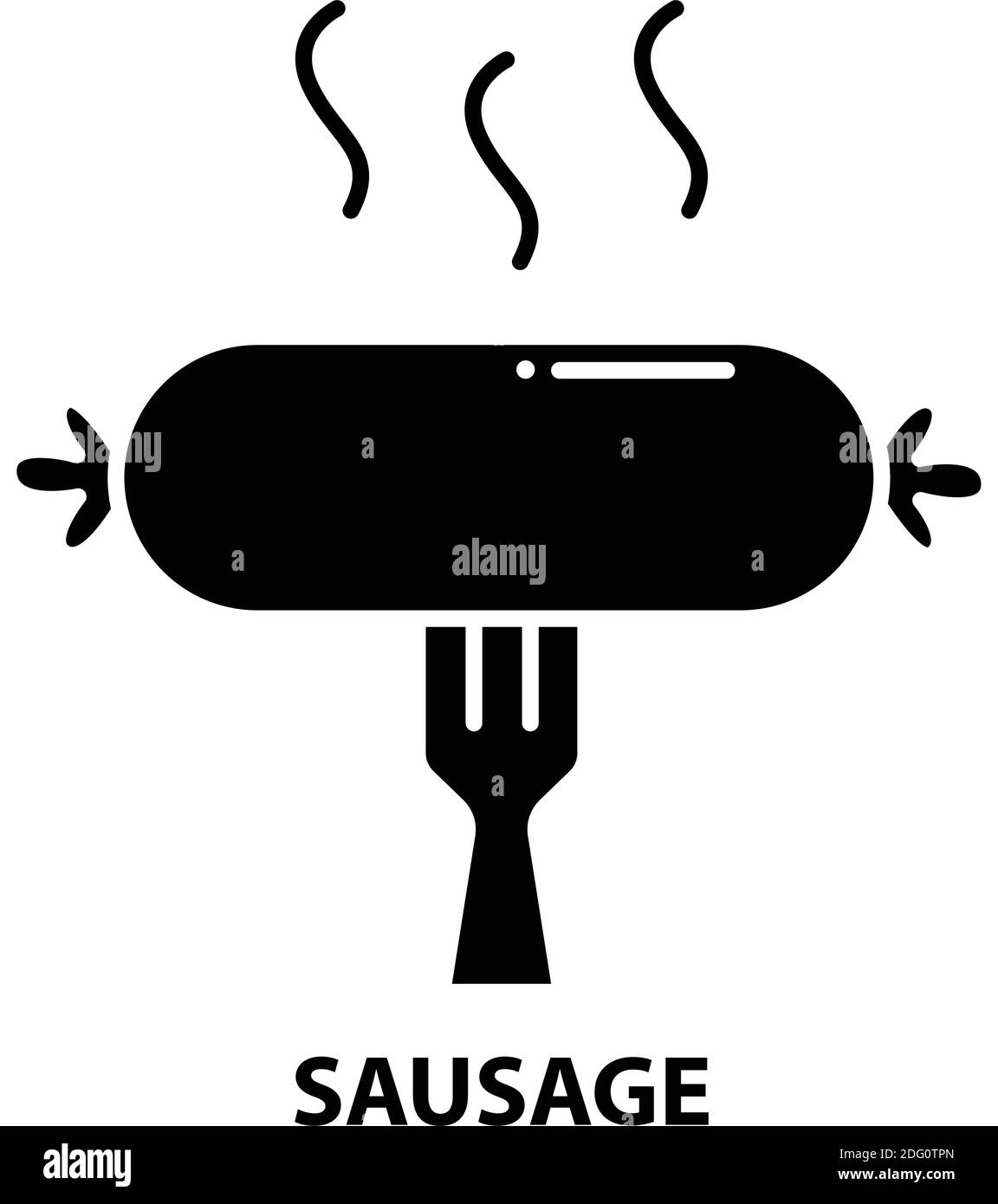 icona sausage, segno vettoriale nero con tratti modificabili, illustrazione del concetto Illustrazione Vettoriale