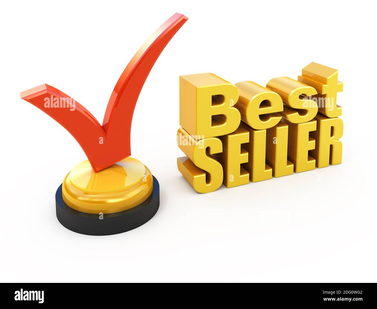 Concetto di best-seller del segno di spunta award Foto Stock