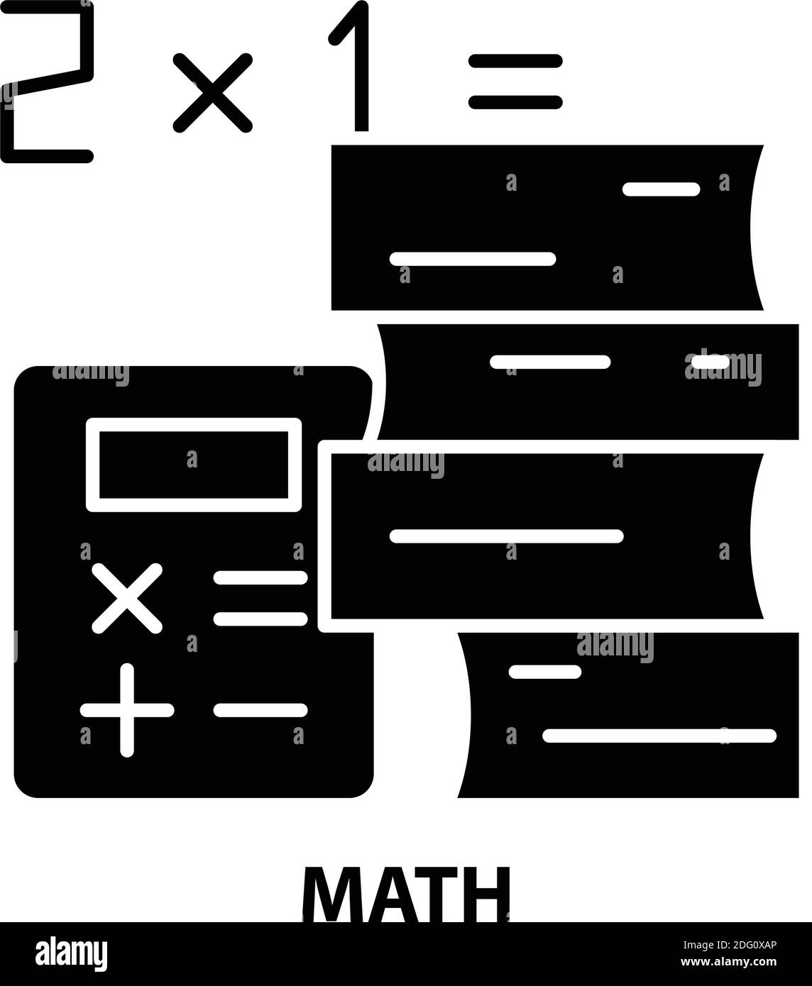 icona matematica, segno vettoriale nero con tratti modificabili, illustrazione del concetto Illustrazione Vettoriale