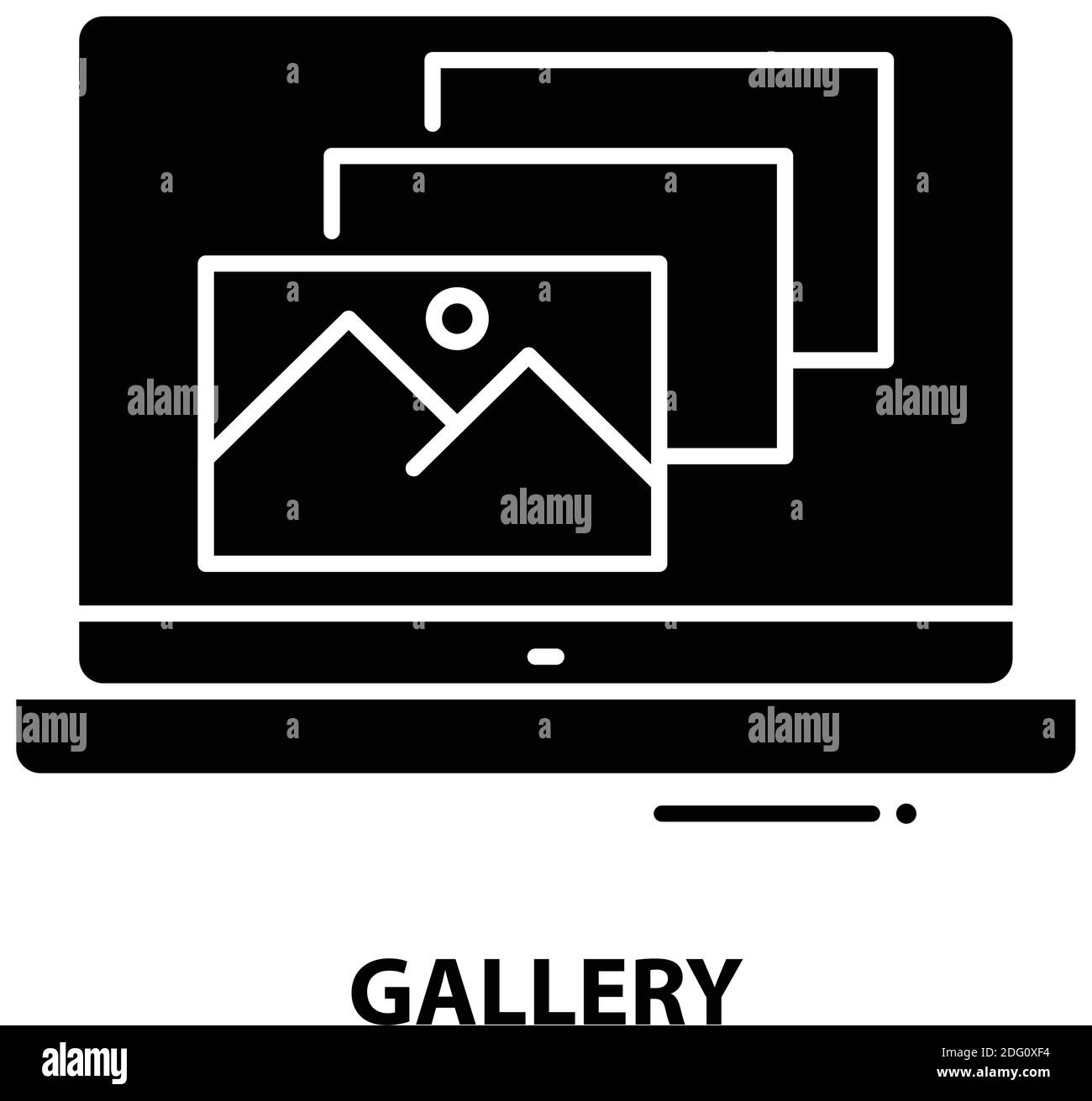 icona galleria, segno vettoriale nero con tratti modificabili, illustrazione del concetto Illustrazione Vettoriale