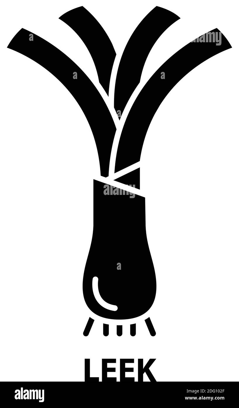 icona del porro, segno vettoriale nero con tratti modificabili, illustrazione del concetto Illustrazione Vettoriale