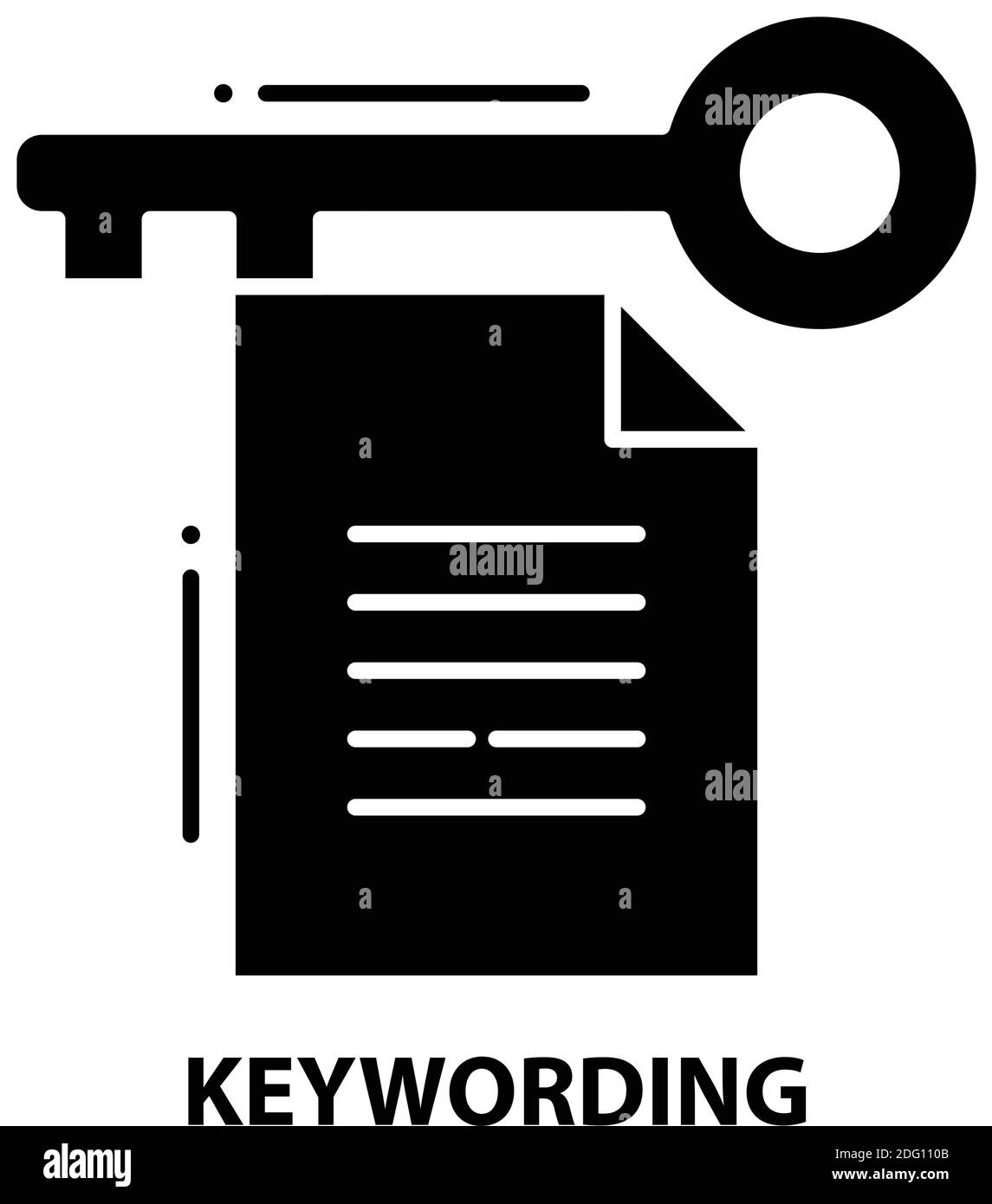 icona keywording, segno vettoriale nero con tratti modificabili, illustrazione del concetto Illustrazione Vettoriale