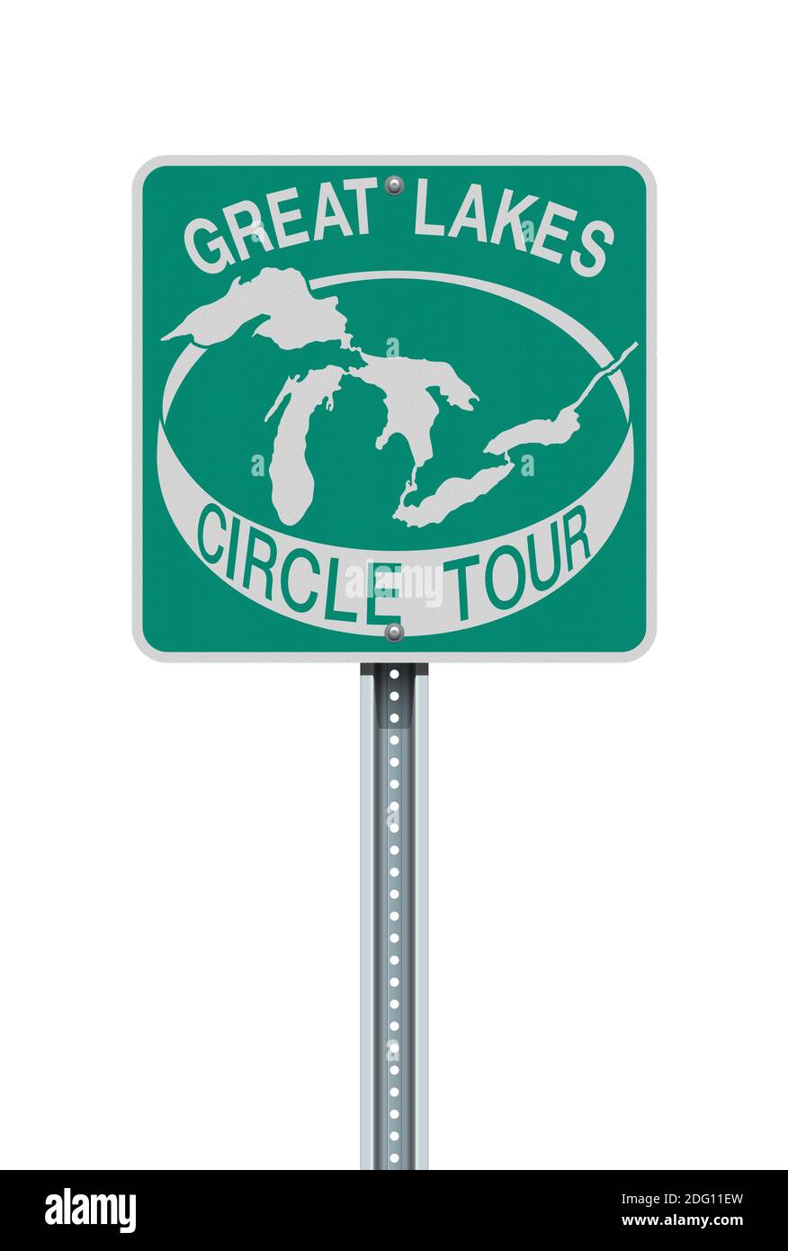 Immagine vettoriale del cartello verde dei grandi Laghi Illustrazione Vettoriale