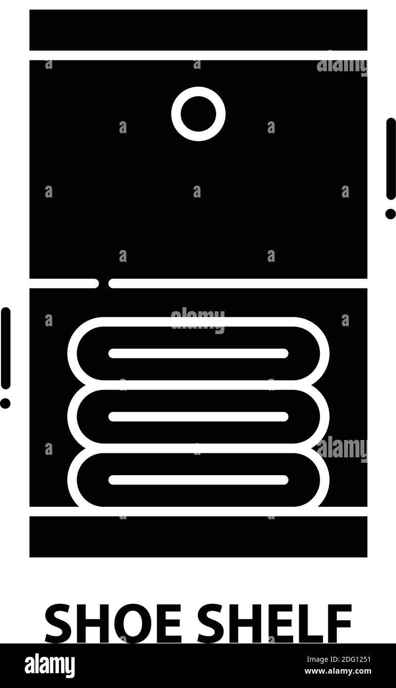 icona scaffale, segno vettoriale nero con tratti modificabili, illustrazione del concetto Illustrazione Vettoriale