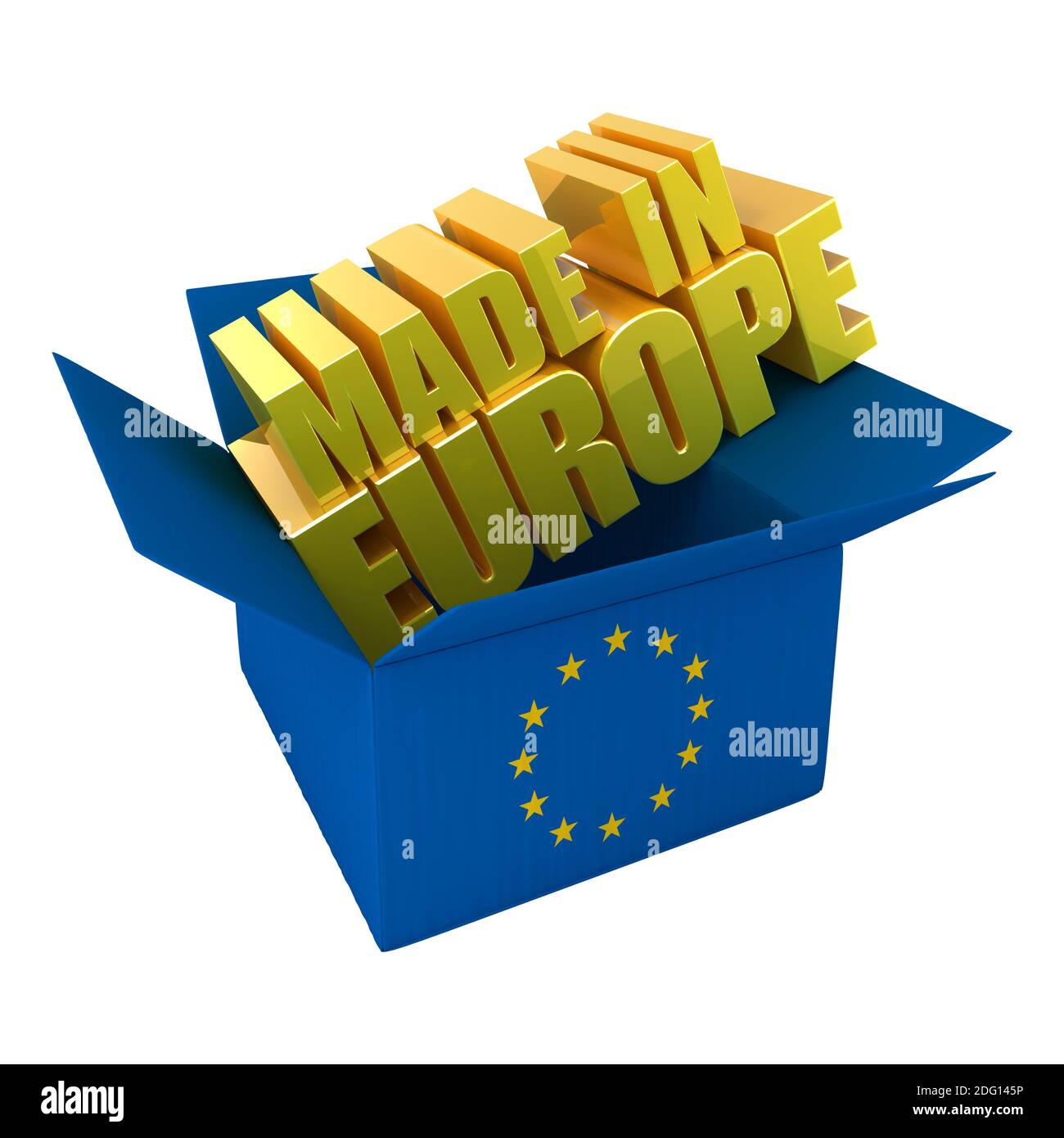Realizzato in Europa. 3d illustrazione concetto isolato su bianco Foto Stock