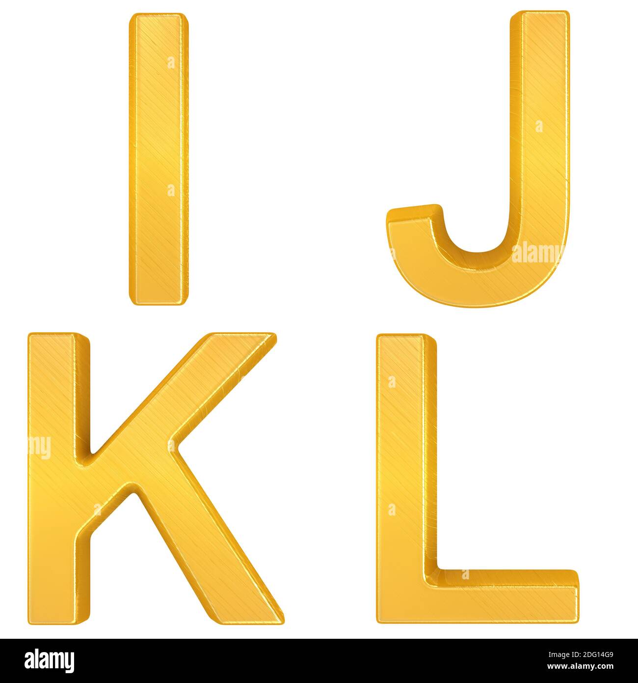 Lettere d'oro i, J, K, L. Foto Stock