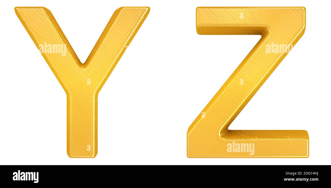 Lettere d'oro Y, Z Foto Stock