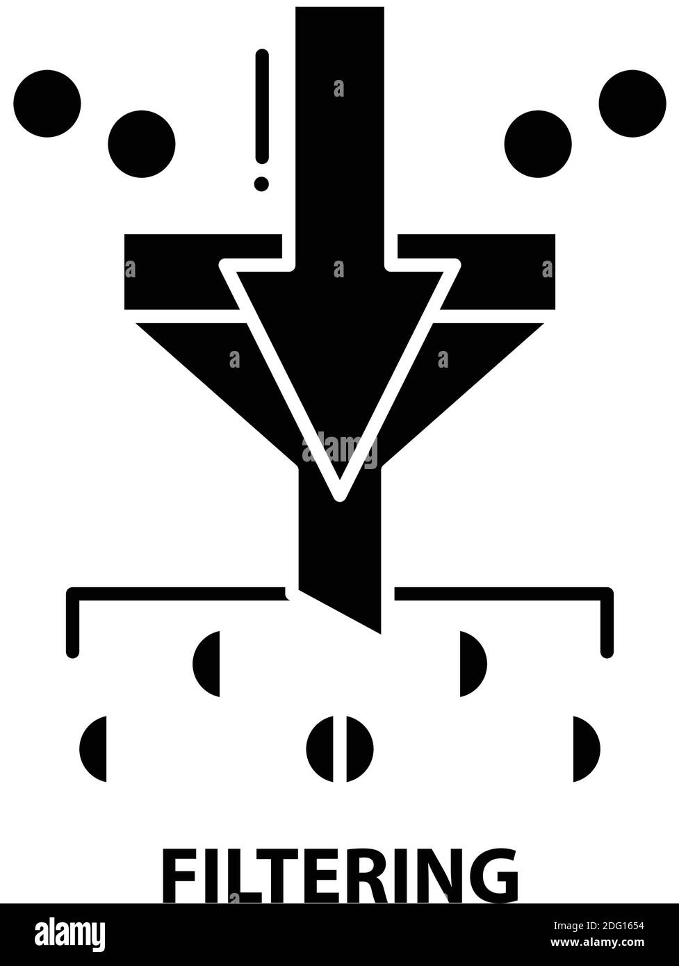 icona di filtraggio, segno vettoriale nero con tratti modificabili, illustrazione del concetto Illustrazione Vettoriale