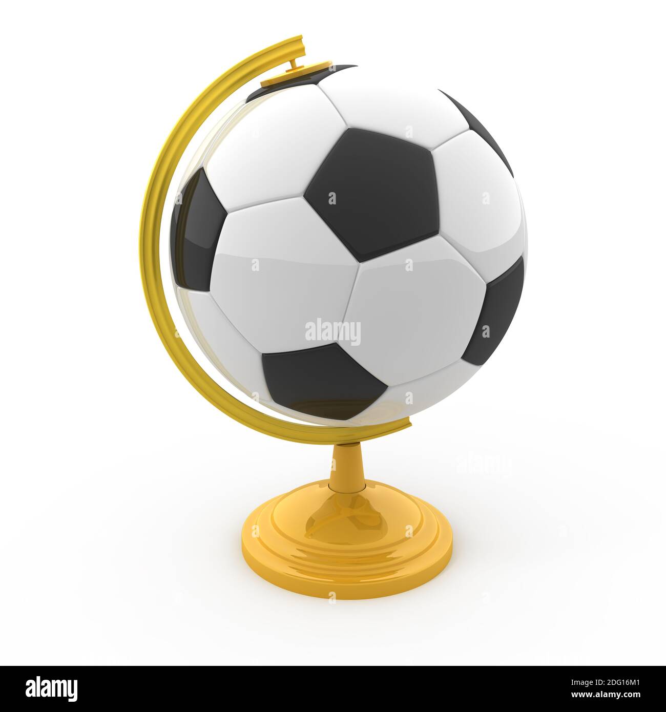 Soccer globo terrestre isolato su bianco Foto Stock