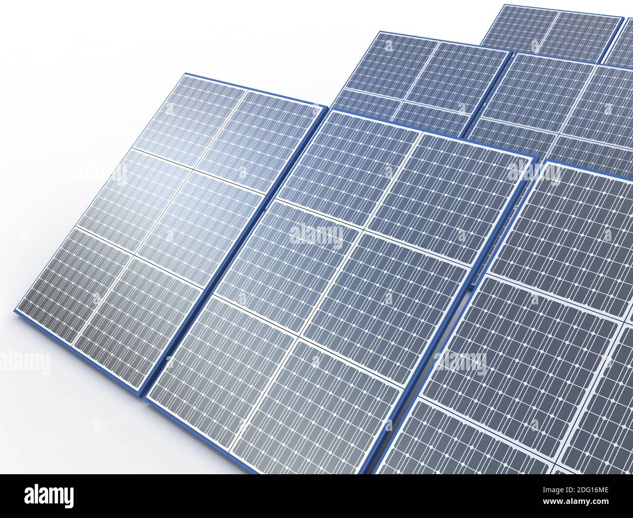 Impianto solare. Fonti di energia rinnovabili concetto su bianco Foto Stock