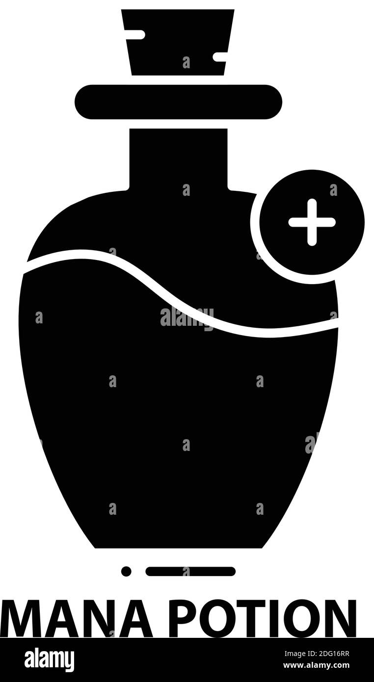icona di una pozione, segno vettoriale nero con tratti modificabili, illustrazione del concetto Illustrazione Vettoriale