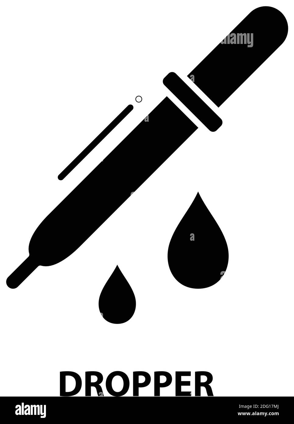 icona del simbolo del contagocce, segno vettoriale nero con tratti modificabili, illustrazione del concetto Illustrazione Vettoriale