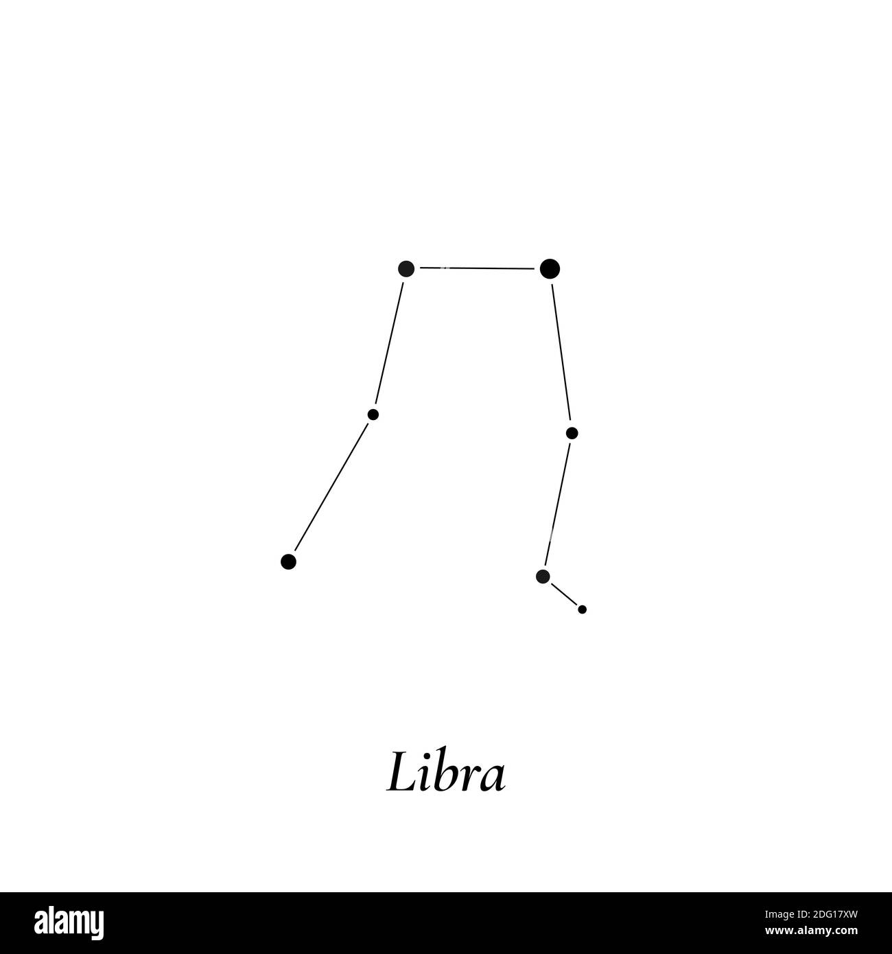 Segno Bilancia. Mappa delle stelle della costellazione zodiacale. Illustrazione vettoriale Illustrazione Vettoriale