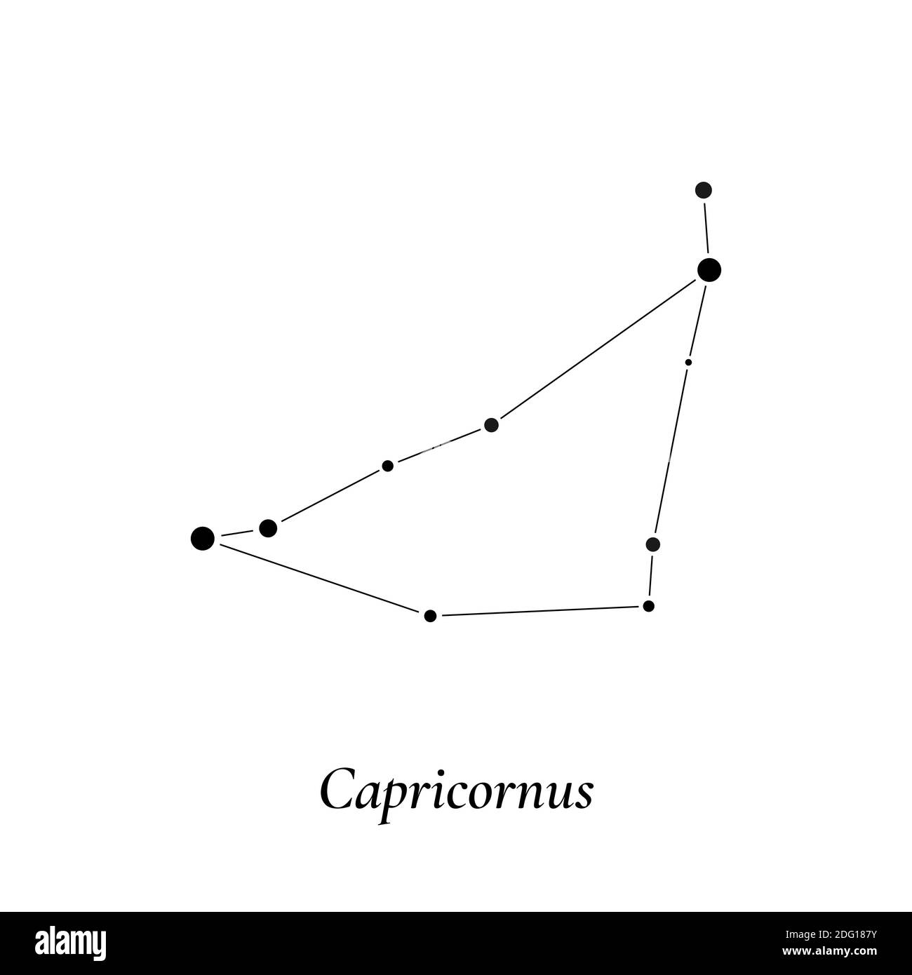 Segno Capricornus. Mappa delle stelle della costellazione zodiacale. Illustrazione vettoriale Illustrazione Vettoriale