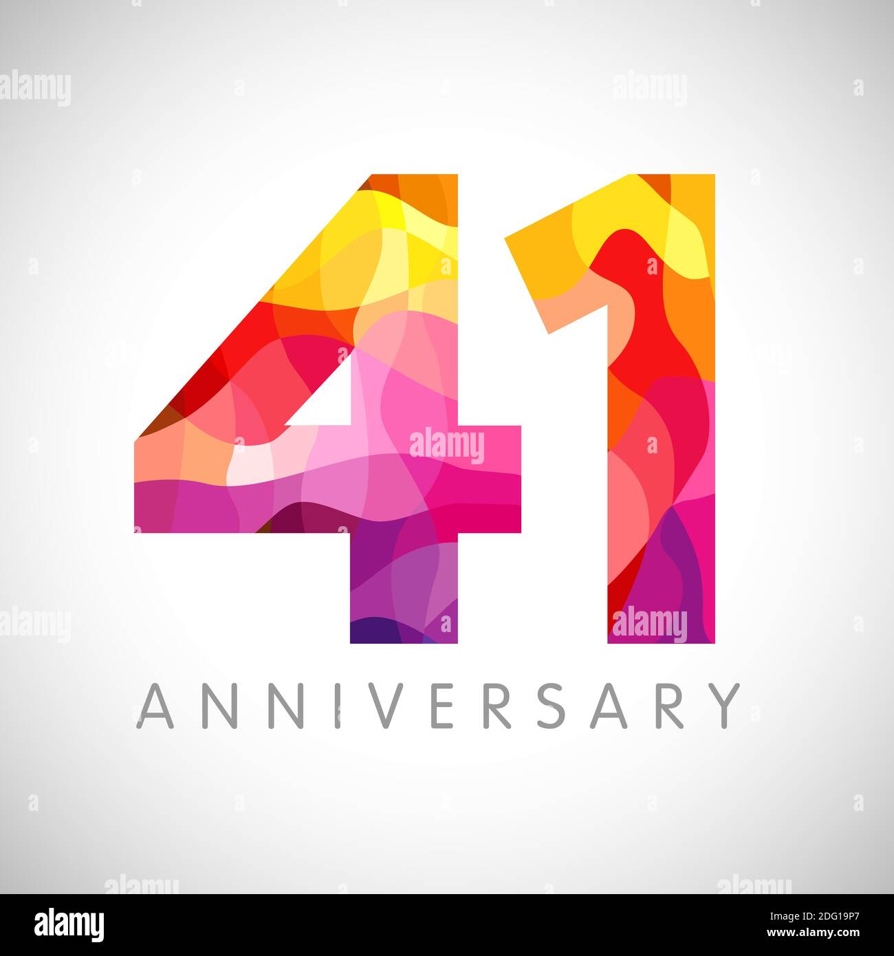 numeri del 41 ° anniversario. logotipo di 41 anni. Congrati luminosi. Modello di disegno web grafico astratto isolato. Creative 1, 4 cifre 3D. Fino al 41% Illustrazione Vettoriale