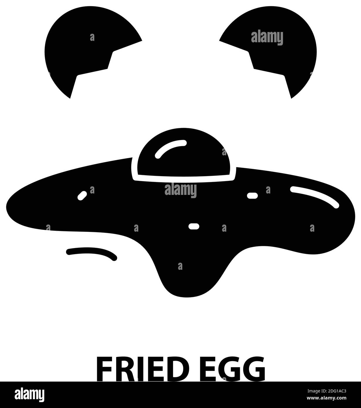 icona dell'uovo fritto, segno vettoriale nero con tratti modificabili, illustrazione del concetto Illustrazione Vettoriale