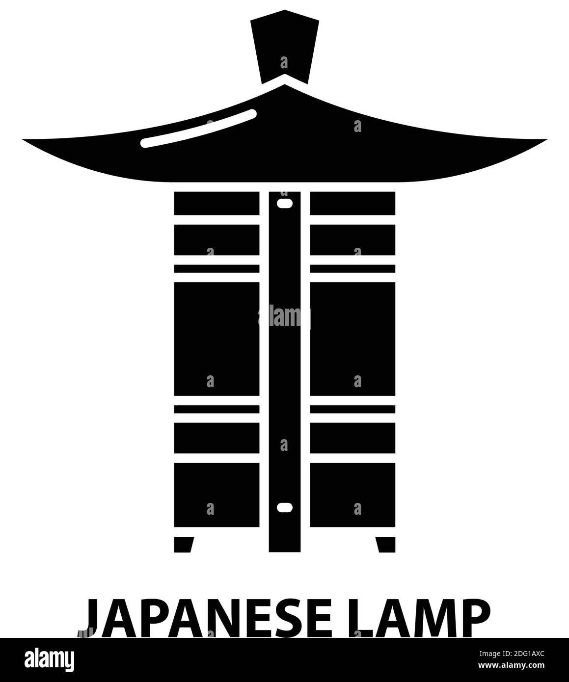 icona della lampada giapponese, segno vettoriale nero con tratti modificabili, illustrazione del concetto Illustrazione Vettoriale