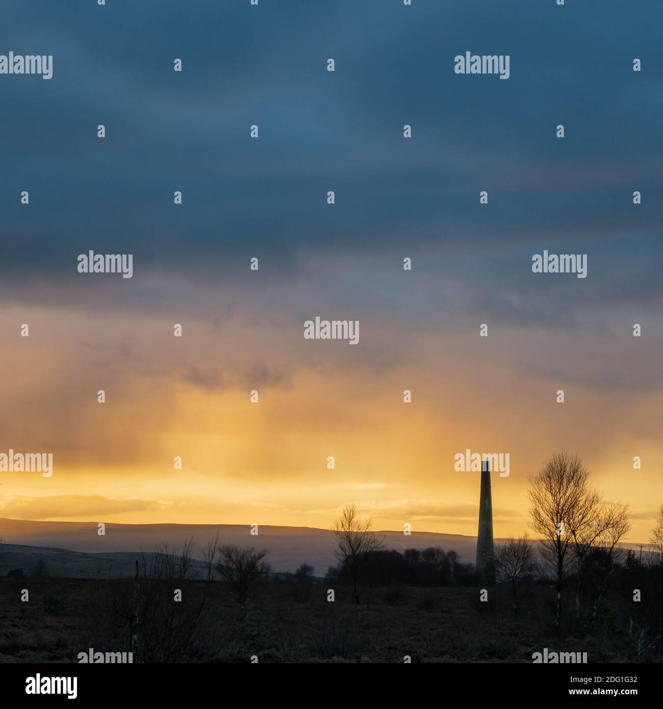 Stubrick Chimney in Northumberland t tramonto Foto Stock