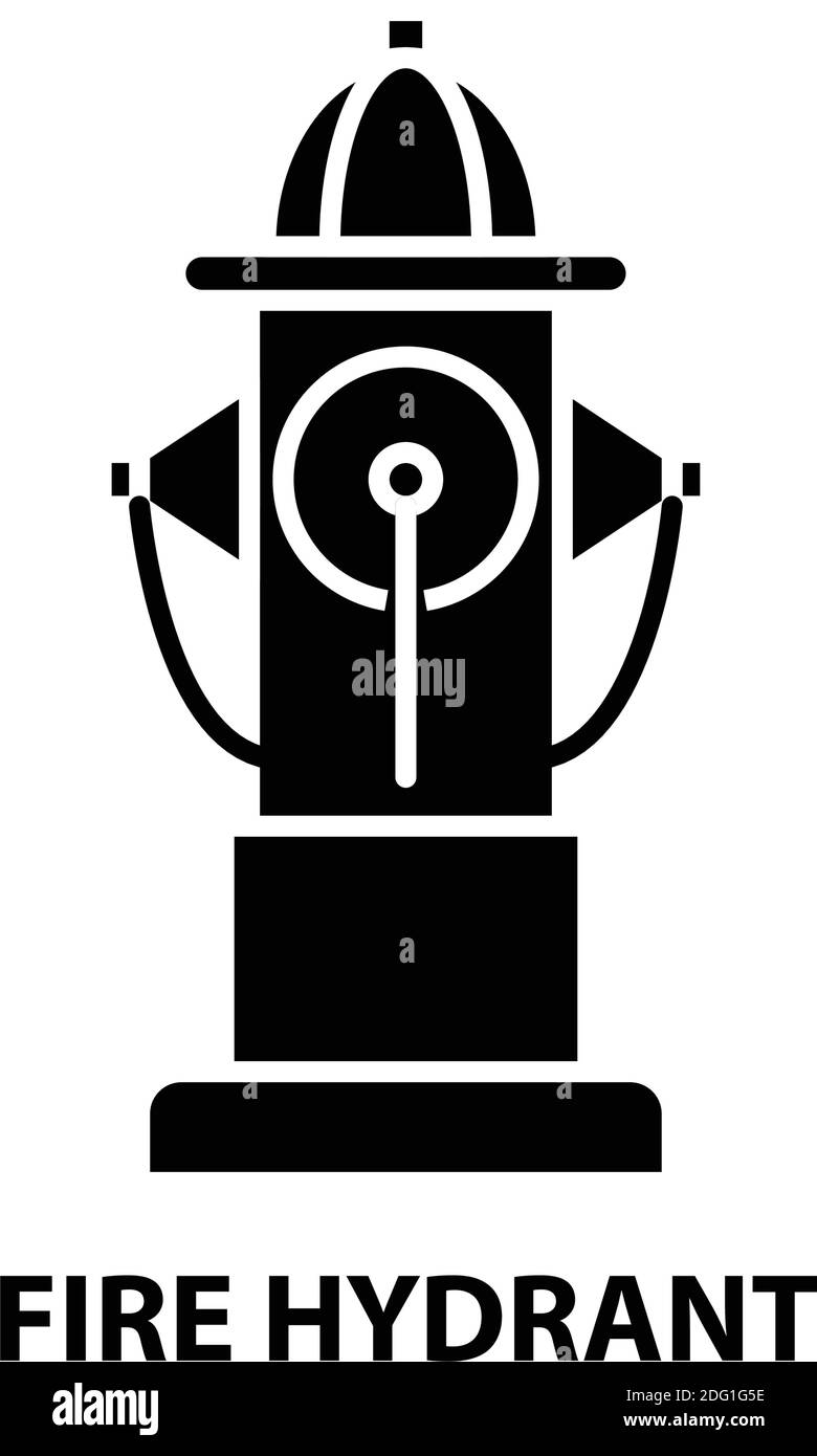 icona dell'idrante antincendio, segno vettoriale nero con tratti modificabili, illustrazione del concetto Illustrazione Vettoriale
