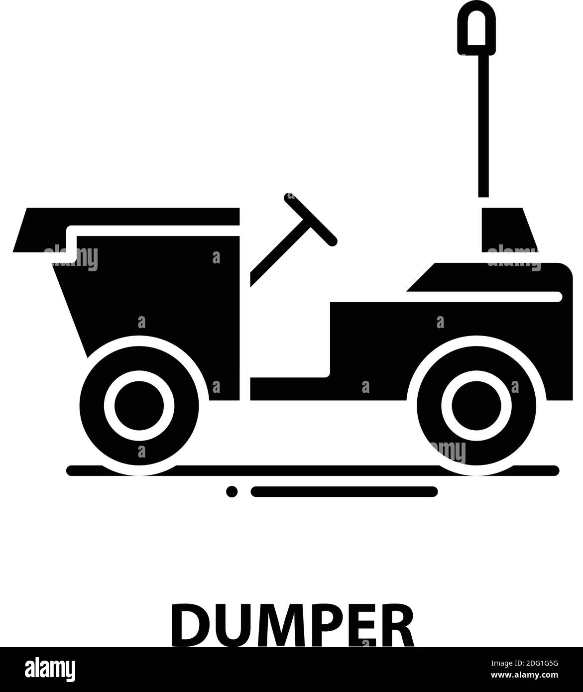 icona dumper, segno vettoriale nero con tratti modificabili, illustrazione del concetto Illustrazione Vettoriale