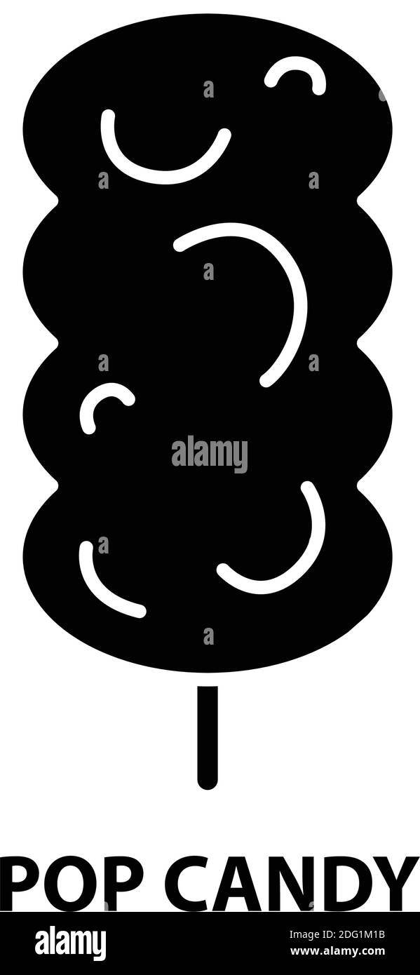 icona a forma di caramella pop, segno vettoriale nero con tratti modificabili, illustrazione del concetto Illustrazione Vettoriale