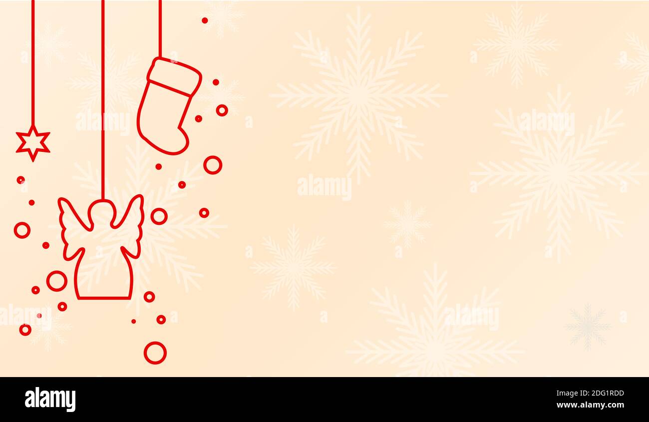 Natale bordo decorativo fatto di elementi di festa con stagioni Calligraphic Auguri Illustrazione Vettoriale