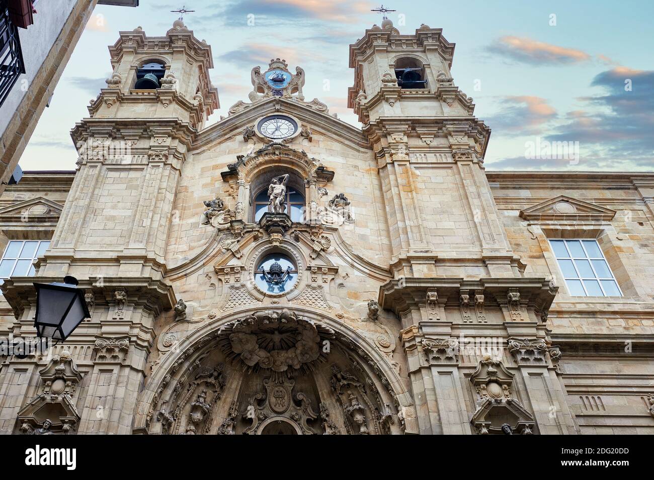 Baíslica Santa María del Coro, Donostia, San Sebastian, Guipuzcoa, Paesi Baschi, Euskadi, Euskal Herria, Spagna, Europa Foto Stock