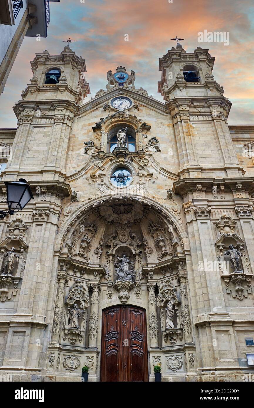 Baíslica Santa María del Coro, Donostia, San Sebastian, Guipuzcoa, Paesi Baschi, Euskadi, Euskal Herria, Spagna, Europa Foto Stock