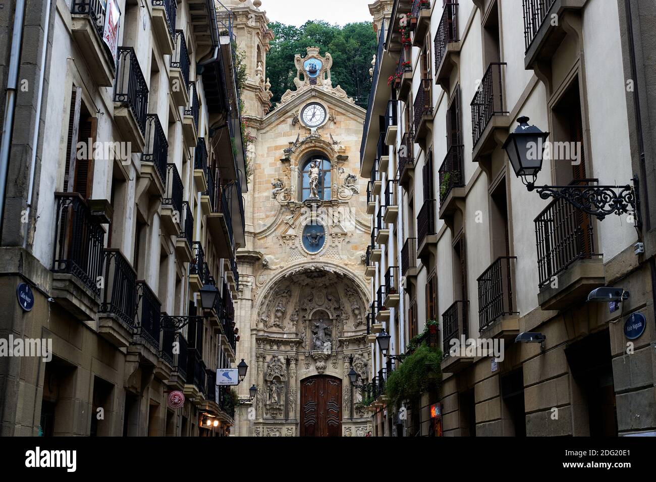 Baíslica Santa María del Coro, Donostia, San Sebastian, Guipuzcoa, Paesi Baschi, Euskadi, Euskal Herria, Spagna, Europa Foto Stock