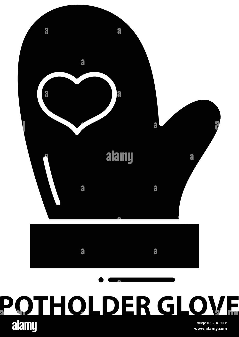 icona del guanto sul porta-oggetti, segno vettoriale nero con tratti modificabili, illustrazione del concetto Illustrazione Vettoriale