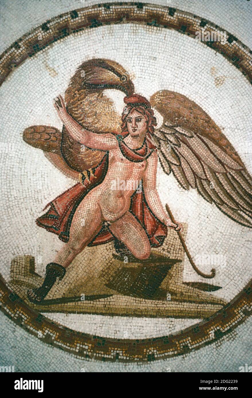Mosaico romano, Ganymedes (inizio II secolo d.C.), Museo Archeologico di Sousse, Tunisia Foto Stock