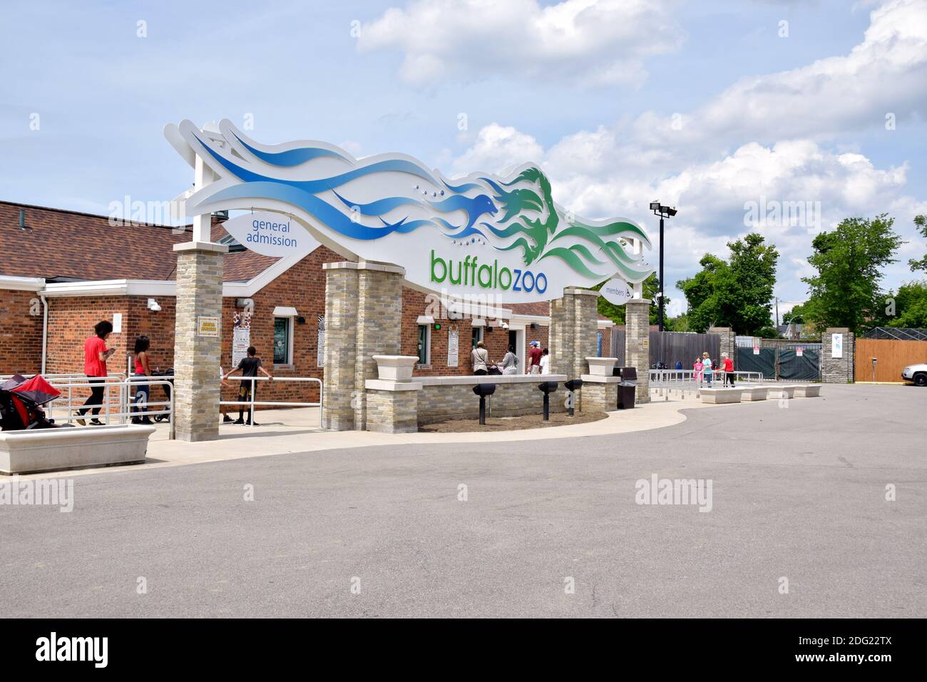 Ingresso principale, zoo di Buffalo, Buffalo New York Foto Stock