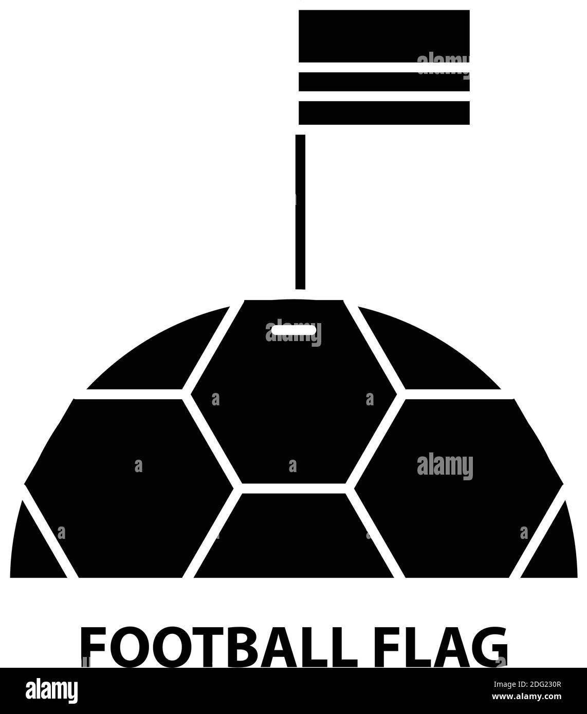 icona simbolo della bandiera di calcio, segno vettoriale nero con tratti modificabili, illustrazione del concetto Illustrazione Vettoriale