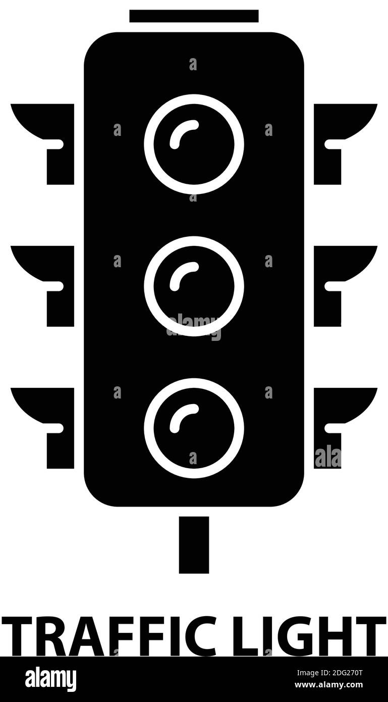 icona del semaforo, segnale vettoriale nero con tratti modificabili, illustrazione del concetto Illustrazione Vettoriale